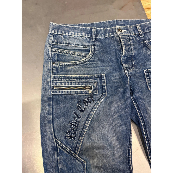 Vintage spodnie jeansowe fat stitch swag retro y2k indie sleaze saga drip