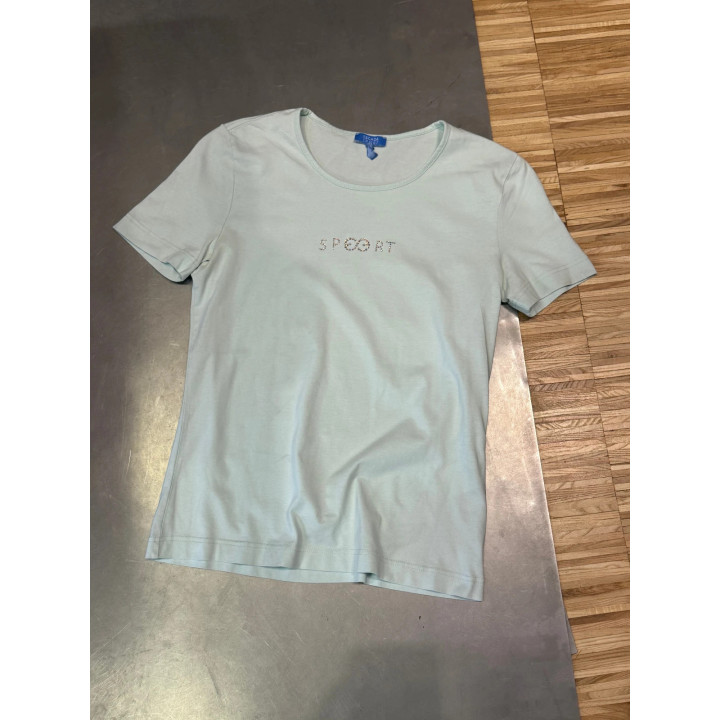Escada Vintage t-shirt koszulka z kryształkami wysadzana y2k indie sleaze slim